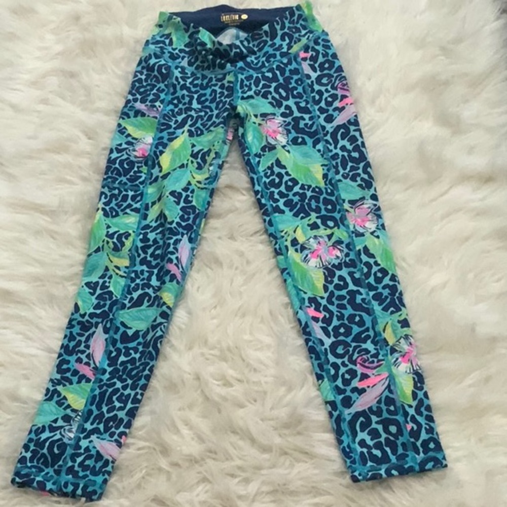 Lilly Pulitzer Blue and Pink Patterned Leggings
